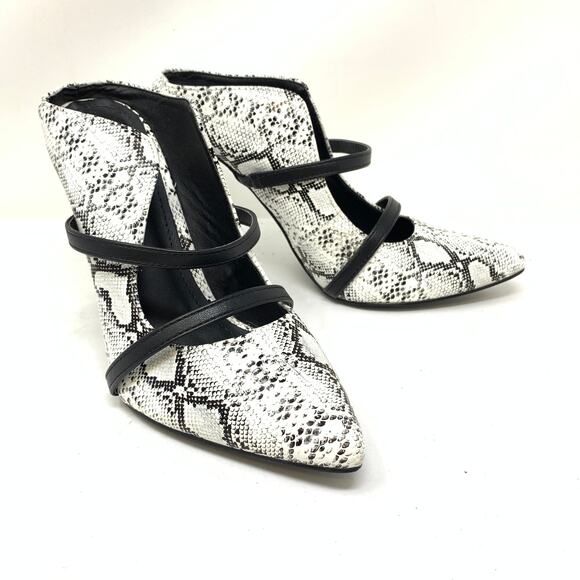 Lulus Women's Size 6.5 Farryn Snakeskin Print Pointed Toe High Heeled Shoes - Picture 2 of 7
